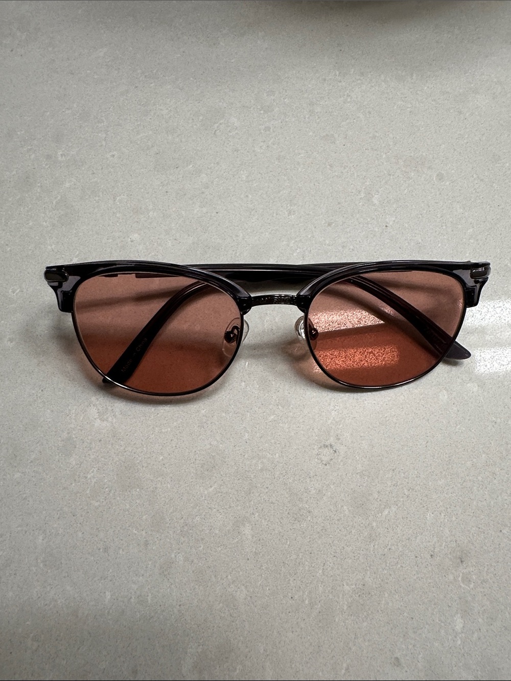 Classic Brown Lens Clubmaster-Style Women's Sunglasses